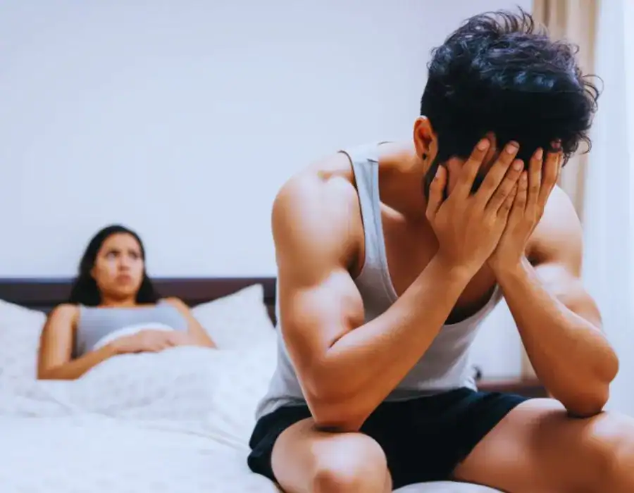 Image of upset man in need of erectile dysfunction treatment Hampshire